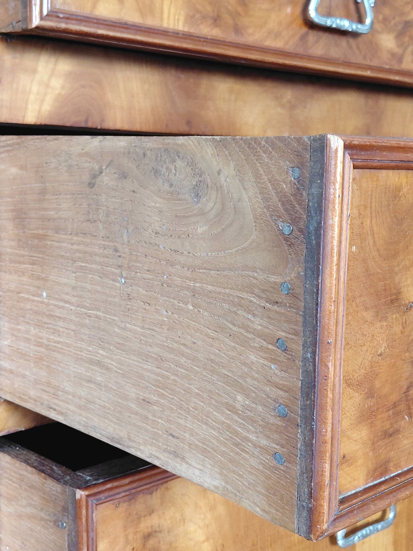Louis-Philippe Commode (19th century) Walnut Burl Saint Anne Marble