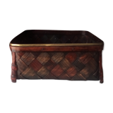 80s varnished bamboo basket