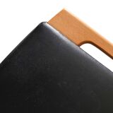 Vintage stool in wood and leather