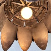 Brutalist suspension Jansen metal welded flower