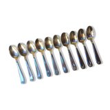 10 silver metal spoons art deco style