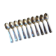 10 silver metal spoons art deco style