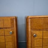 1940s pair of Art Deco bedside tables, Czechoslovakia