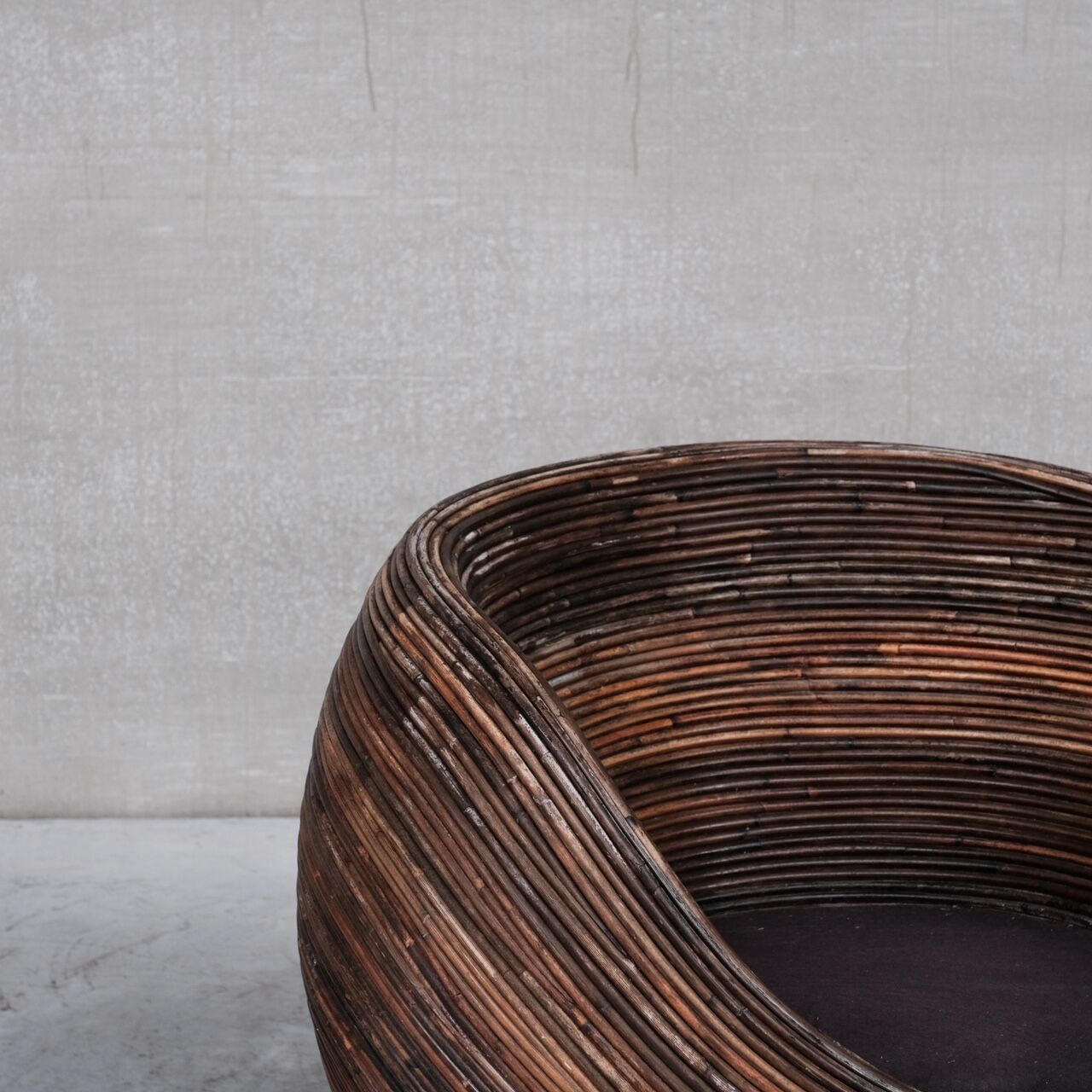 Mid-Century Italian Reed Lounge Chair