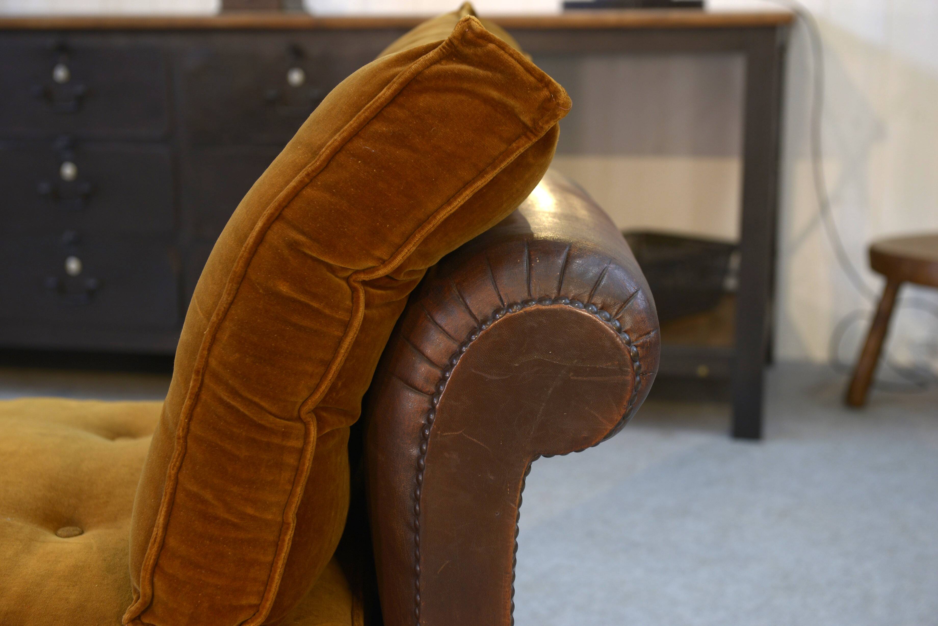 Studded leather bench circa 1920