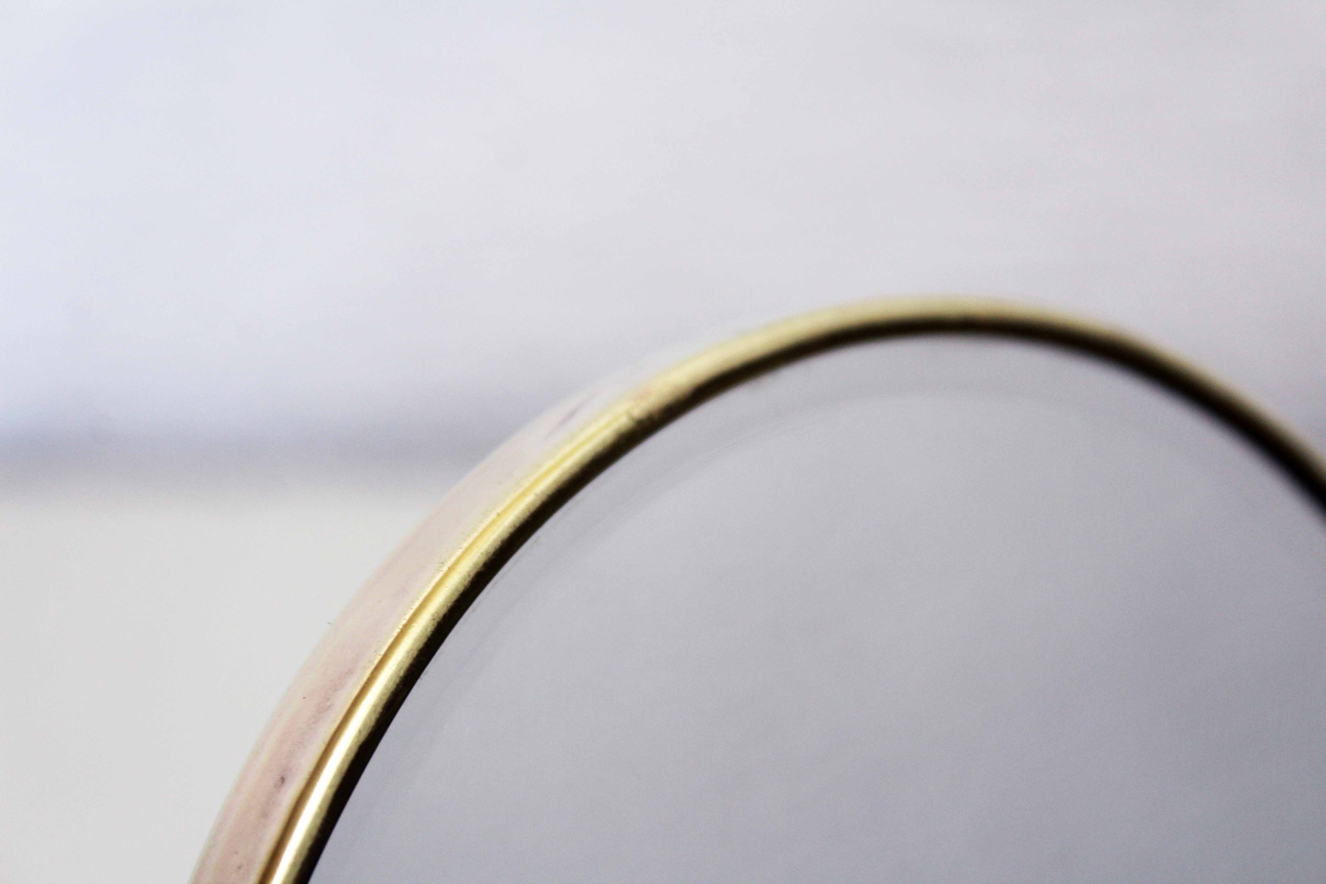 Brass barber mirror