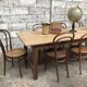 Old oak farm table industrial vintage early twentieth