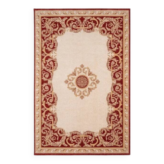 Red and beige oriental pattern rug AMAN in wool