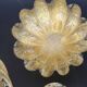 Set of 3 gold Ercole Barovier "Bullicante" Murano glass vases for Barovier & Toso