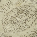 Tapis beige oriental ancien fait à la main 186 cm x 265 cm
