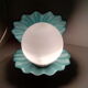 Turquoise blue scallop lamp