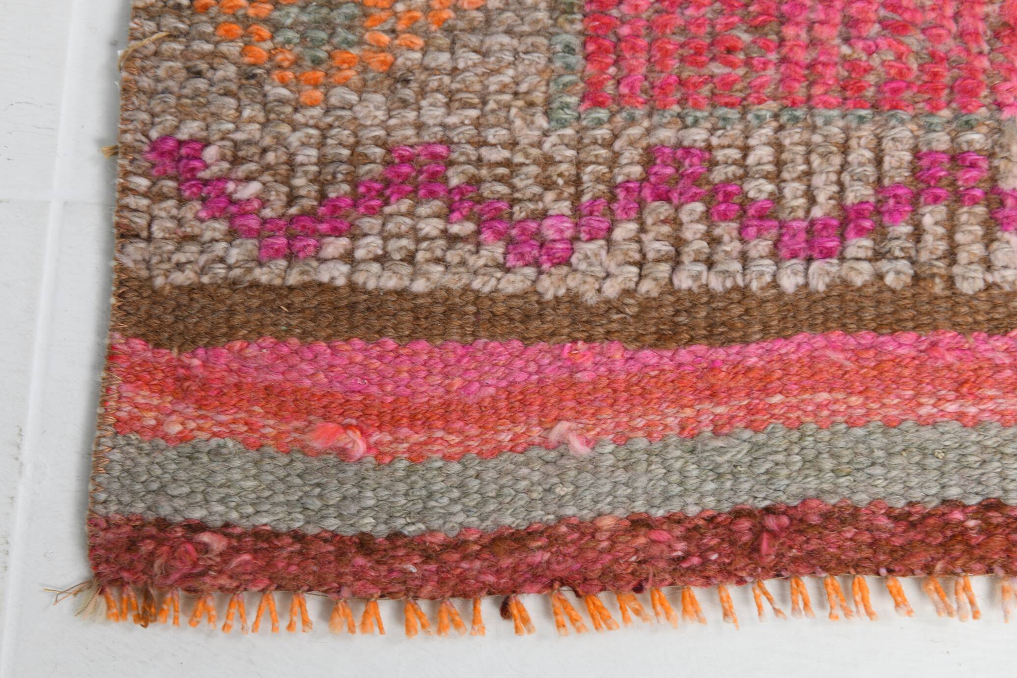 3x10 Pink & Brown Oriental Vintage Runner, 90x317Cm