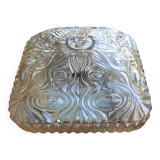 Amber ceiling light in thick glass