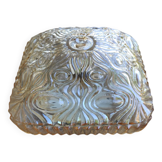 Amber ceiling light in thick glass
