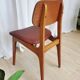 Vintage Beech Wood Dining Chair: Red Faux Leather, Made in Yugoslavia
