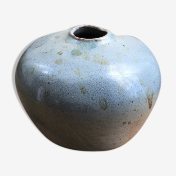 Vase artisanal forme libre bleu