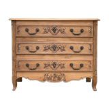 Commode de style Louis XV chêne brut massif, 1920