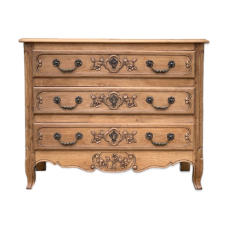 Commode de style Louis XV chêne brut massif, 1920