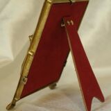 Art Nouveau brass bridge mirror 17 x 13