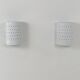 Pair of vintage wall lights in white porcelain, France, 1980.