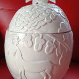 Seau à glaçons - ananas - liège laqué blanc - deco animaux végétaux