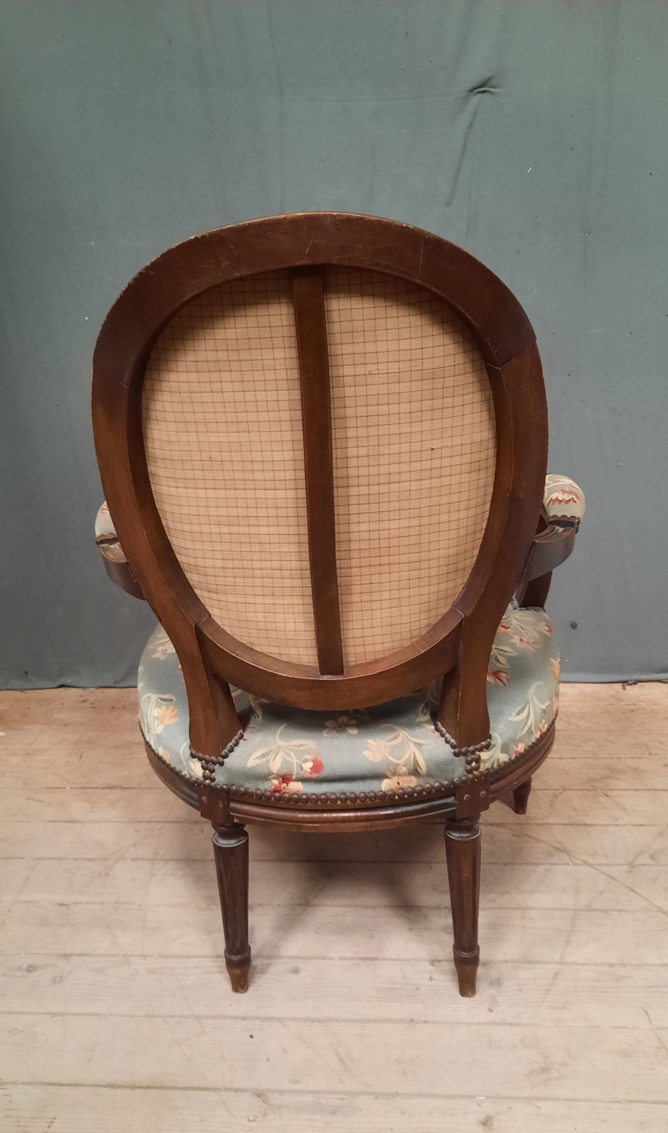 Louis XVI style medallion armchair