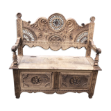 Brittany stripped oak bench