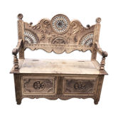 Brittany stripped oak bench