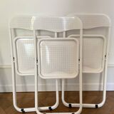 perforated metal folding chairs, vintage design from the 1970s