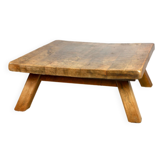 Brutalist solid oak coffee table