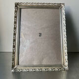 Cadre métal vintage argent coloré 26,5 cm x 20 cm verre convexe