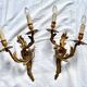 Pair of gilt bronze wall sconces, Louis XV rocaille style