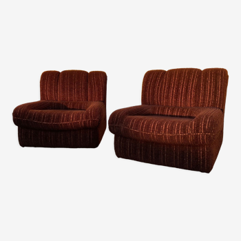 Fauteuils vintage en velours