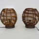 Paire de lampes en rotin Mathias des années 90