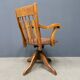 Antique American oak office chair with armrests 1920s