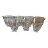 Set of vintage glasses with golden edging
