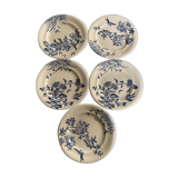 5 flat plates "Flowers" earth iron