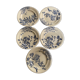 5 flat plates "Flowers" earth iron