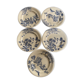 5 flat plates "Flowers" earth iron