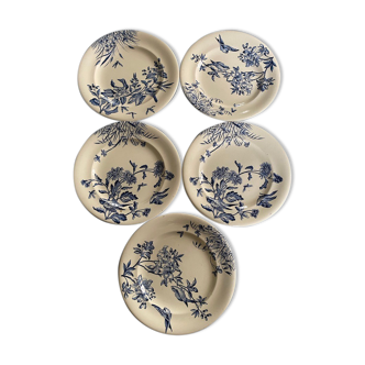 5 flat plates "Flowers" earth iron