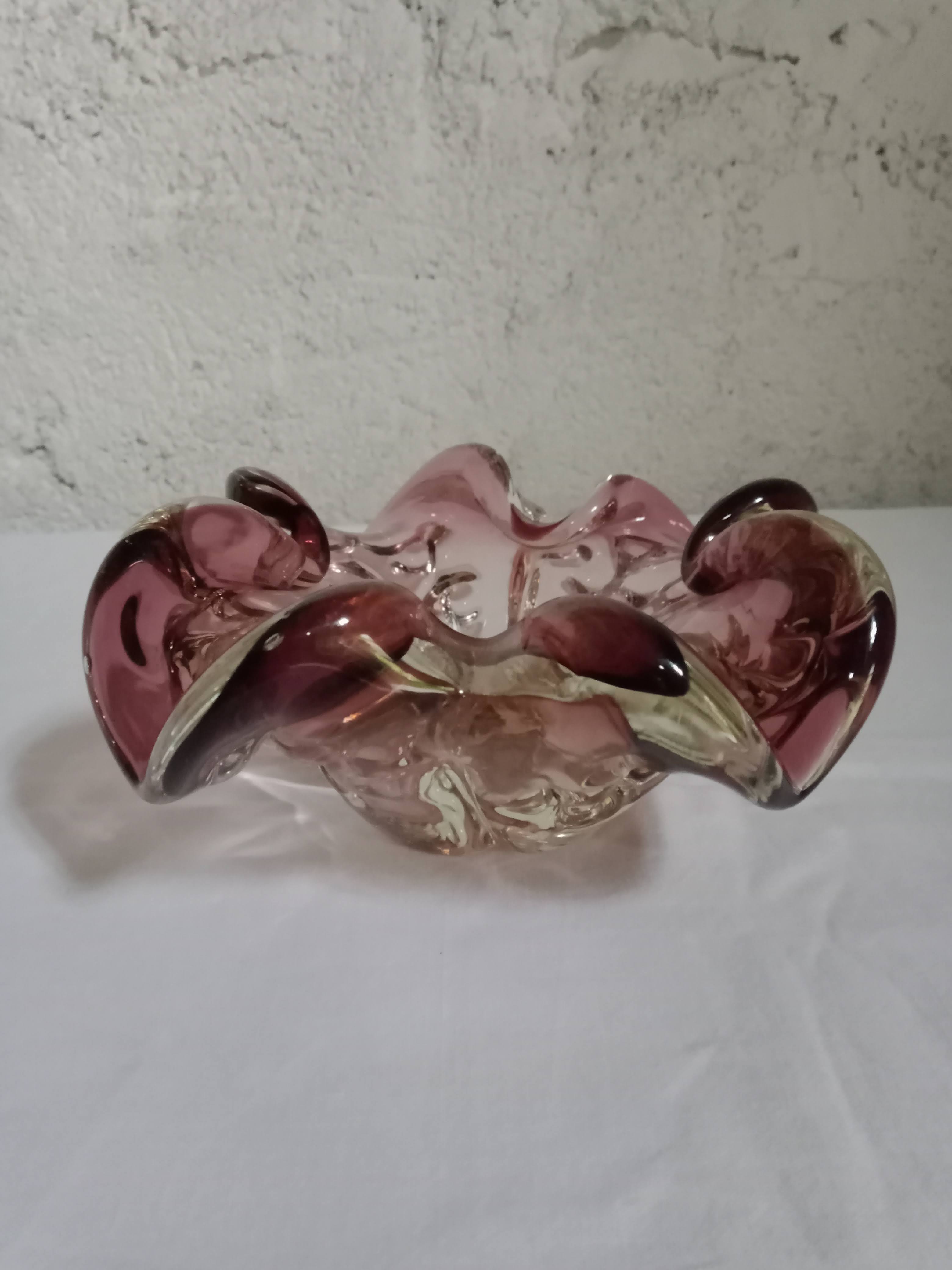 vintage purple glass ashtray