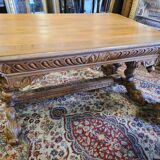 Rebirth table with oak dolphins