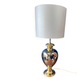 Italian design lamp in silver and gold ceramic. 1970s.