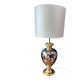 Italian design lamp in silver and gold ceramic. 1970s.