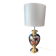 Italian design lamp in silver and gold ceramic. 1970s.