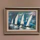 Original Swedish Oil on Panel – “Sailboats” by Bertil Thorell,  Signed