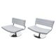 Pair of postmodern swivel armchairs in leather and chrome, Italy 1970s.