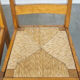 Set of 4 oak Haagse School design dining chairs from the early 1900s