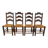 Straw brutalist chairs, set of 4