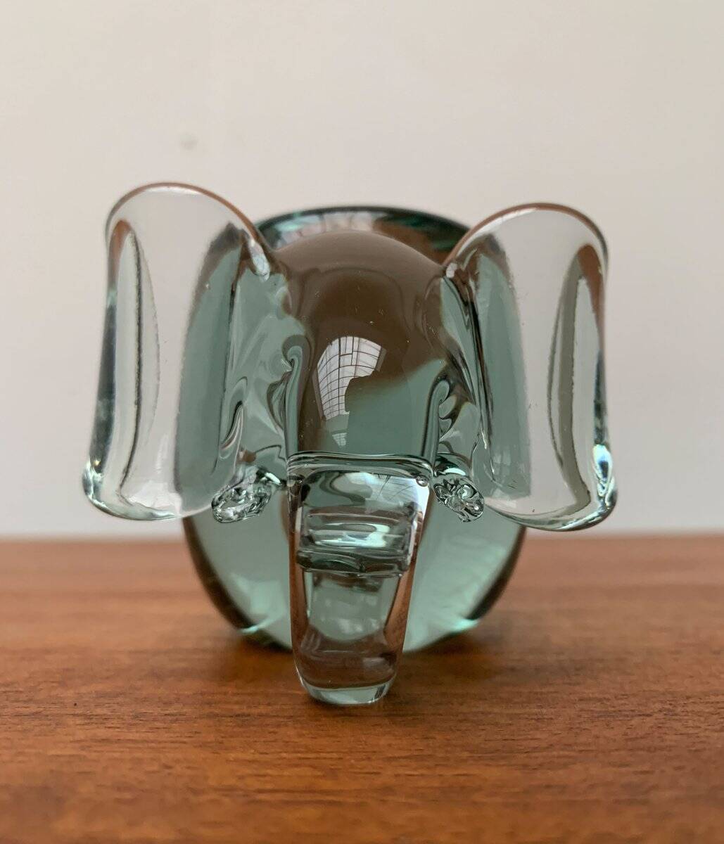 Vintage handmade African glass animal candle holders from Ngwenya Glass, set of 2.